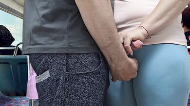 Stranger Ejaculate Fast on a Crowded Bus In Public
