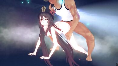 MMD原神　胡桃中出しセックス　バック