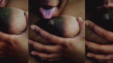 Big natural titties getting licked on