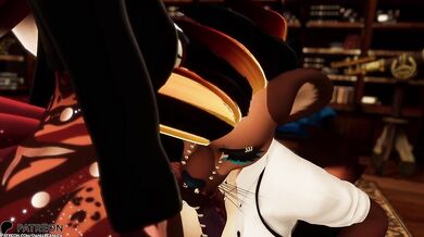Librarian uses her tits to stroke fat cock // VRChat ERP Titjob