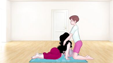 His Dick Became Hard After Seeing Her Big Boobs While Teaching Her Yoga, and She Sucked His Dick(18+) - New Update Part23