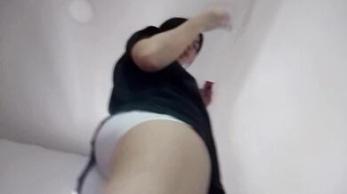 POV: Your stepsister presses her butt against your face when you're alone and sits on your face. Real homemade video featuring a curvy Colombian Latin