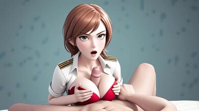 AI Generated - Wet Pussy Spread Legs Redhead Ride Big Boobs