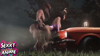Shemale fucks girl on the side of the road.