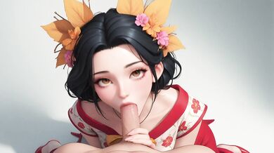 AI Generated - Creampie Ride Sloppy Oral Massive Tits Flower Girl