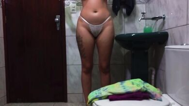 Maid had her ass used while washing dishes.