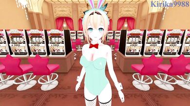 Kazama Iroha (Bunny Girl) and I have intense sex in the casino. - Hololive VTuber POV Hentai