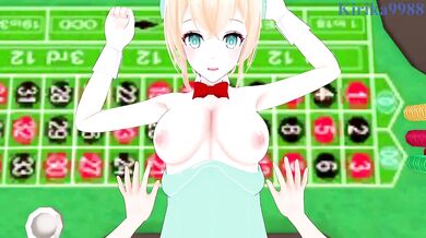 Kazama Iroha (Bunny Girl) and I have intense sex in the casino. - Hololive VTuber POV Hentai