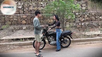 helped girl with his motorbike , i fucked she