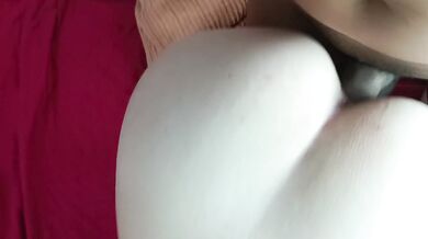 Fucking my stepsister in missionary position until I cum on her feet.