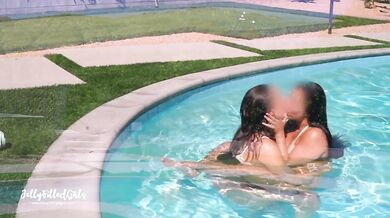We got freaky by the pool - Real Lesbian Couple - JellyFilledGirls
