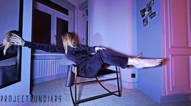 girl in dark blue velvet jogging tracking suit fucked for creampie pussy