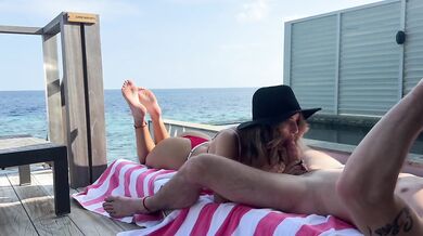 Step sis gets fucked in the pool on family vacation
