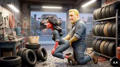 Mechanic Girlfriend Cheating: Moranguete takes her lover Batatudo’s anal at the shop Mechanic Moranguete cheats on her boyfriend with Batatudo’s big