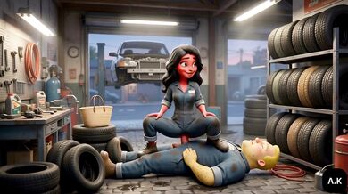 Mechanic Girlfriend Cheating: Moranguete takes her lover Batatudo’s anal at the shop Mechanic Moranguete cheats on her boyfriend with Batatudo’s big