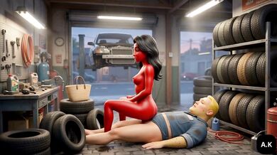Mechanic Girlfriend Cheating: Moranguete takes her lover Batatudo’s anal at the shop Mechanic Moranguete cheats on her boyfriend with Batatudo’s big