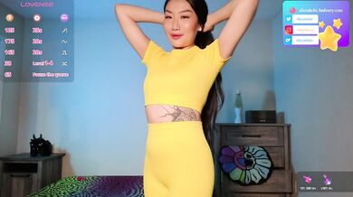 Yellow Gym Outfit Goddess Teases you with Petite Body and Nice Cameltoe | Petite Asian Goddess with Small Tits ft. Alicia Hebi
