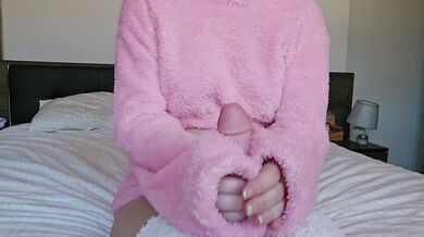 JOI on a dildo in fleece outfit