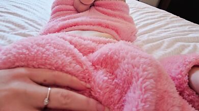 JOI on a dildo in fleece outfit