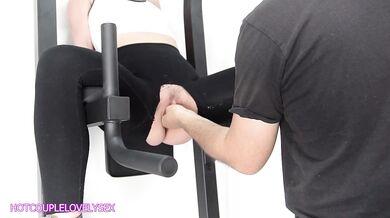 Horny Amateur Fitness Trainer Rips Her Yoga Pants on Stationary Bike, Rides Dildo Like a Slut to Multiple Orgasms! Gets Fisted Hard & Creampied Deep