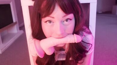 REAL PETPLAY 3 Puppygirl gets fucked in furniture and gags on cum