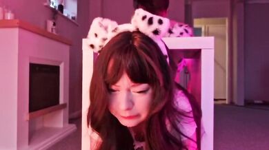 REAL PETPLAY 3 Puppygirl gets fucked in furniture and gags on cum