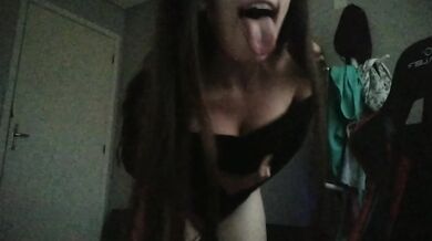 Cute and hot fairy bliss masturbating and touching her big natural boobs while making ahegao and moaning until she cum