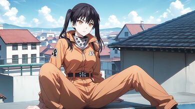 Tamaki anal sex on the roof after hard work