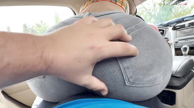 Hot Brunette Humping on Cock Slowly in Tight Jeans