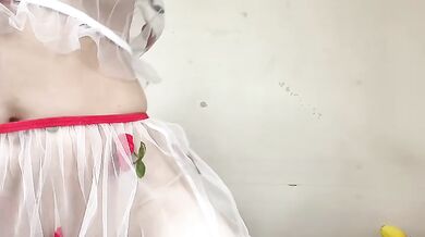 Sweethanajapanese wears dress, eyes burning with dark cravings