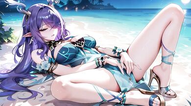 Romantic sex with Lauma on the shore of a tropical island