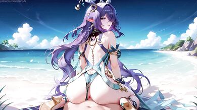 Romantic sex with Lauma on the shore of a tropical island