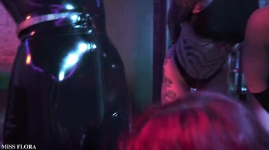 Latex Fetish Orgy: Lesbian Triple Domination Strapon Fuck Group Sex Foursome with Mistress Ae, Mixstress Vida & Mushroom Sofi