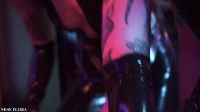 Latex Fetish Orgy: Lesbian Triple Domination Strapon Fuck Group Sex Foursome with Mistress Ae, Mixstress Vida & Mushroom Sofi