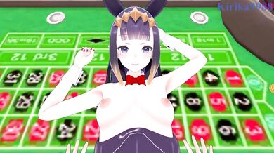 Ninomae Ina'nis (Bunny Girl) and I have intense sex in the casino. - Hololive VTuber POV Hentai