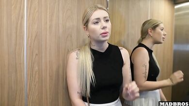 A Good French Blonde Stuck And Fucked In An Elevator And EVEN In A Parking Lot In Anal !!!