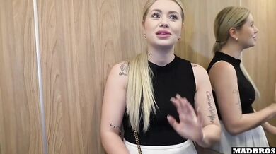 A Good French Blonde Stuck And Fucked In An Elevator And EVEN In A Parking Lot In Anal !!!