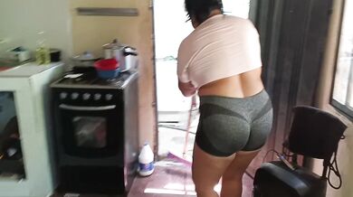 Chubby girl has a big ass like her neighbor likes it a lot