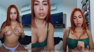 Samira gets excited about her bra and describes how beautiful and perfect it is while hugging her breasts with it and enjoying touching herself with i