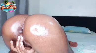Horny black girl having so many orgasms front you