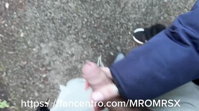 OMG almost caught risky public bj while taking a walk with wife