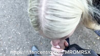 OMG almost caught risky public bj while taking a walk with wife