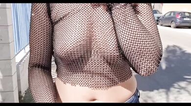 public flashing of tits in the city center