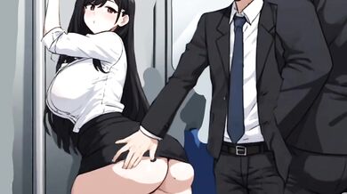 Anime Girl Seducing Man With Public Train