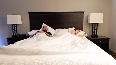 Stepmom and Stepson sharing bed at hotel - Risky sex WOW