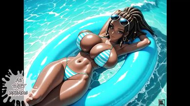 CURVY EBONY GIRLS ON THE BEACH!! (CARTOON ANIMATION) - ASMR/BEST JOI