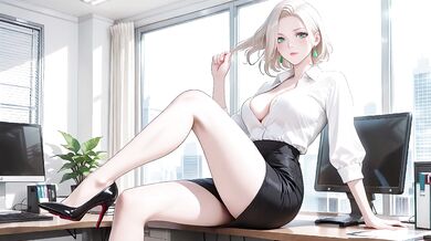 Instant Hard-On! Sexy White Shirt Office Lady Gets Naked for Wet Deepthroat & Cowgirl