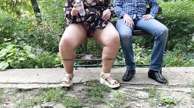 My stepmom's wet pussy and panties outdoors