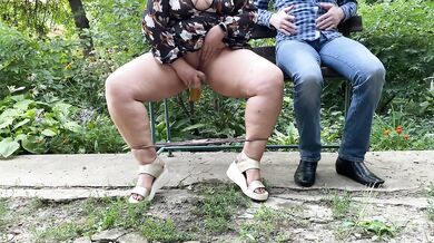 My stepmom's wet pussy and panties outdoors