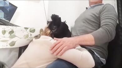 Boss gets angry with secretary. She surprises him with a blowjob